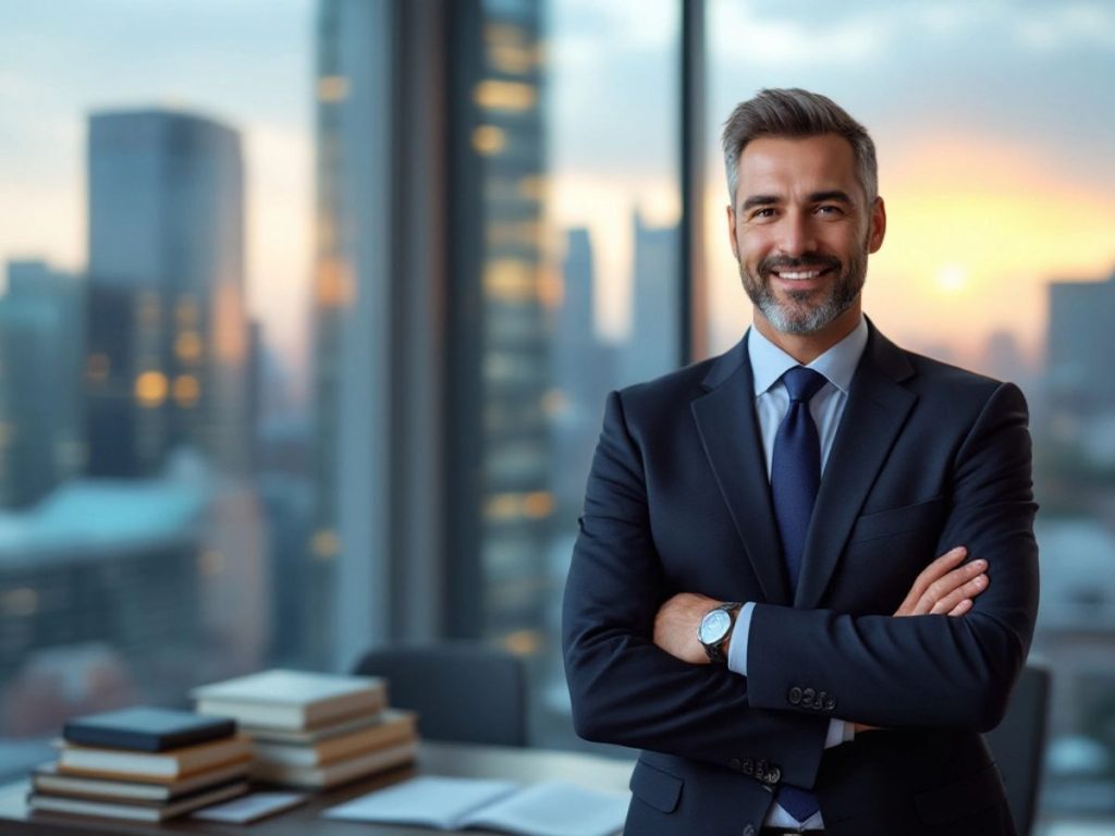 Avocat profesionist în birou modern.