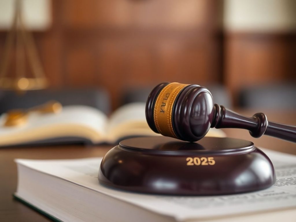 Ciocan judecătoresc pe o carte de drept penal.