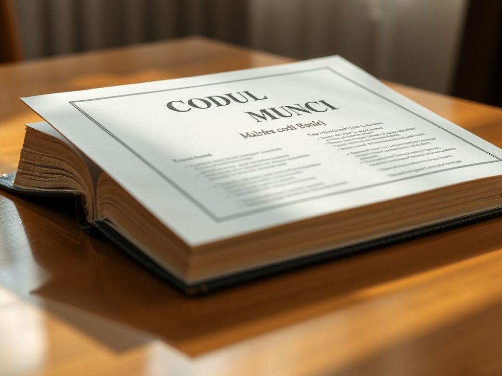 Cartea Codul Muncii pe un birou