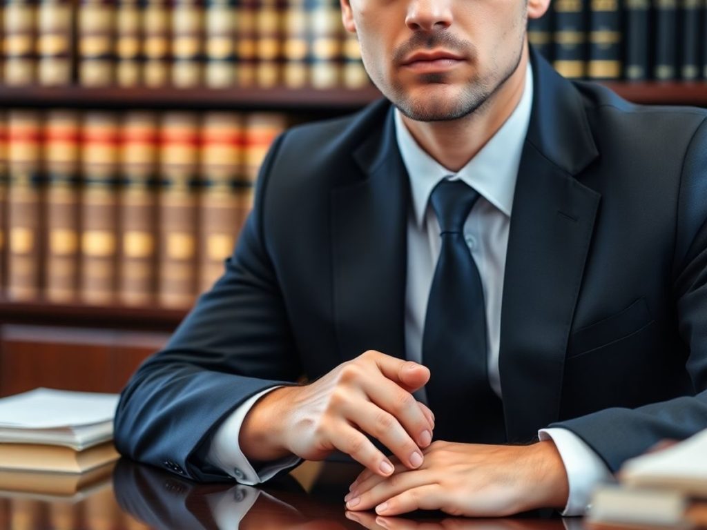 Avocat penalist consultând un client într-un birou modern.