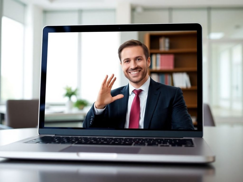 Avocat virtual oferind consultanță juridică online.