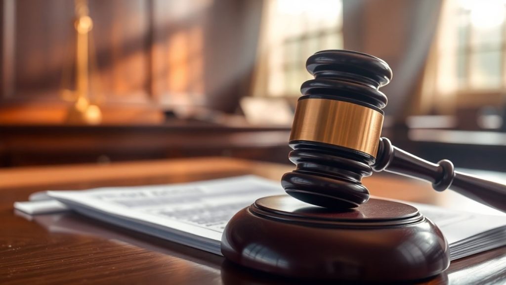 Ciocan de judecată pe documente legale