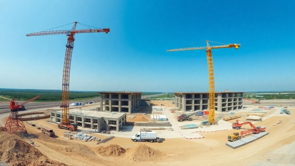 Lucrări de infrastructură națională în desfășurare.